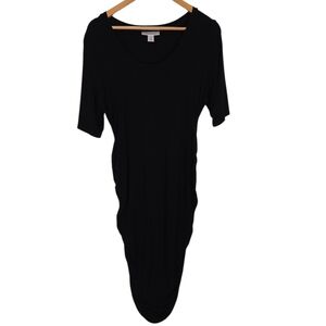 Motherhood Classic Black Midi Dress Size Large